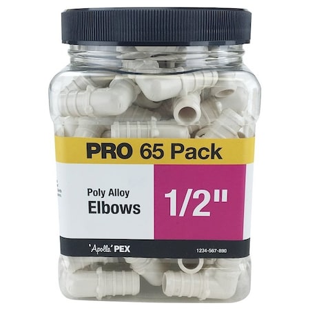 Apollo Valves Elbw Pex Poly Aly 1/2 65Pk/Jar PXPAE1265JR