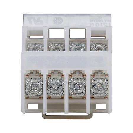 Eaton Bussmann TerminalBlock, 30A, White, 600V, DINRail 15188-4
