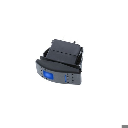 Switch Components Contura Style Rocker, 4P SPDT ON-OFF-ON, Blue/Blue LEDs IP56 SRD1-1F-DC-1-BUU