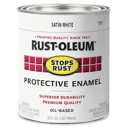 Stops Rust Qt Brands White Protective Enamel, Satin 7791502