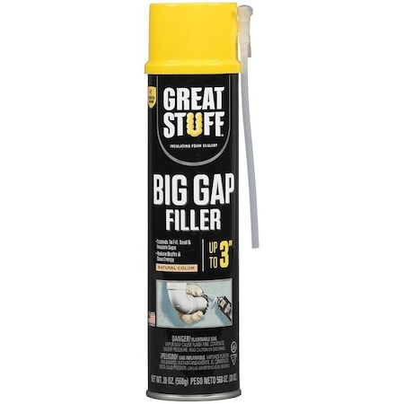 Dow Great Stuff Triple Expanding Foam Sealant, Yellow, 20 oz, Can 157913