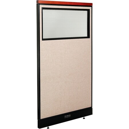 Global Industrial Interion Deluxe Electric Office Partition Panel with Partial Window, 36-1/4"W x 65-1/2"H, Tan 694715WETN