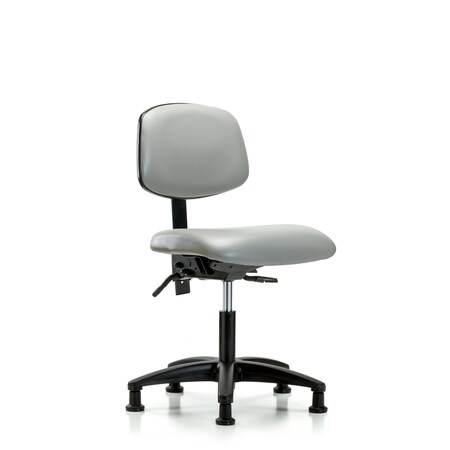 Blue Ridge Ergonomics Desk Chair Desk Chair, Vinyl, Glides, Dov, No Arms, 18" to 23" Height, Vinyl, Dove BR-VDHCH-RG-T0-A0-RG-8567