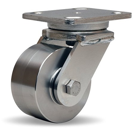 Hamilton Plate Caster, Swivel, SS, 4 in., 850 lb., Blu S-WHS-4SB