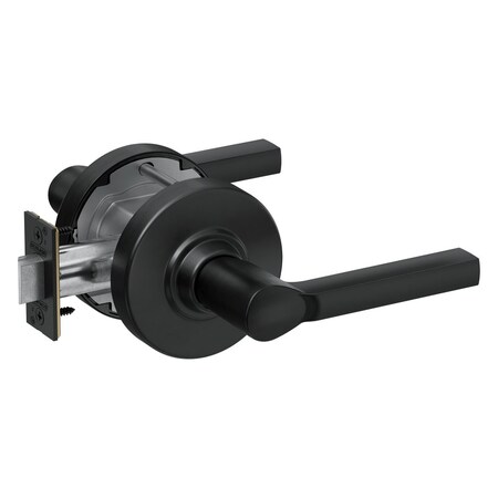 Schlage Grade 1 Passage Cylindrical Lock, Non-Keyed, Latitude Lever with Rose, Matte Black Finish PC10 LAT 622