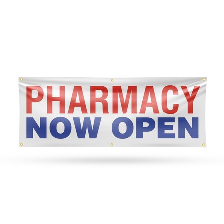 Signmission Pharmacy Now Open, 24 Inch x 72 Inch, Vinyl Banner B-72-30785
