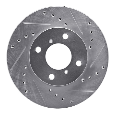 Dynamic Friction Co DFC Brake Rotor - Drilled and Slotted - Silver 631-01003R