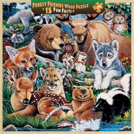 Masterpieces Forest Friends Fun Facts Kidfts Puzzle, 48 Piece 20716