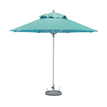 Homeroots 10ft Aqua Polyester Round Market Patio Umbrella 491976