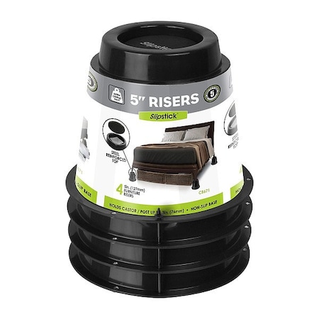 Slipstick Bed Riser, Rubber, Blk, 660 lb Cap., Circle CB671