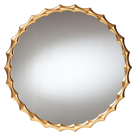 Baxton Studio Everette Antique Goldleaf Bamboo-Border Accent Wall Mirror 254-14096-ZORO