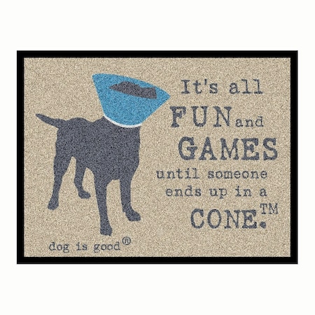 Jorgensen Laboratories Dog is Good Welcome Mats - It's All Fun & Games - Large Dog/Tan J1583C