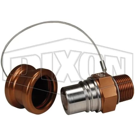 Dixon FloMAX High Flow Dry Disconnect Receiver with Cap, Adapter, Quick Disconnect Coupler x FNPT, Aluminu ERS-C6