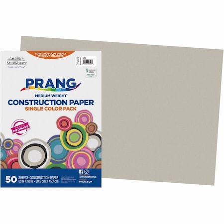 Sunworks Construction Paper, Gray, 50PK PAC8807