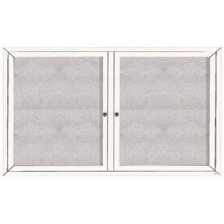Aarco Outdoor Enclosed Bulletin Board w/ Al Frame, Powder Coated White, 36''Hx60''W ODCC3660RW