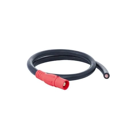 Power Assemblies Type W Pigtail 400A 4/0 AWG Series 16 Male Camlock to Blunt 3 ft, Red 40TW16003MBR