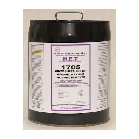 Grow Automotive Super Klean Wax and Grease Remover, 5 Gallon Pail 1705/PL