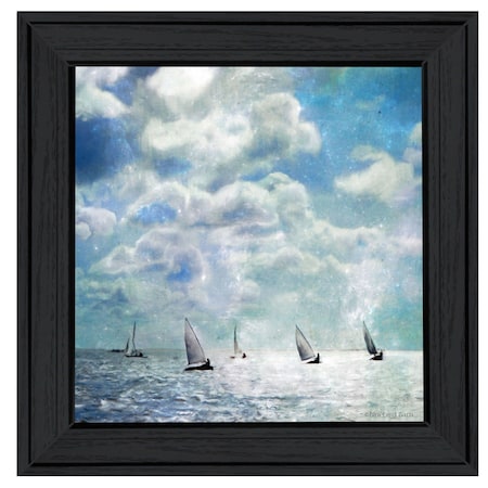 Homeroots Sailing White Waters 3 Black Framed Print Wall Art 404635