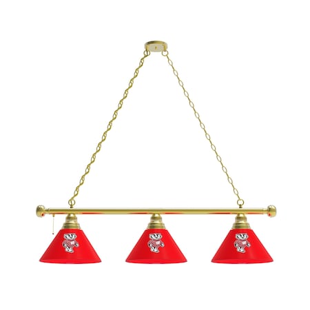 Holland Bar Stool Co Wisconsin "Badger" 3 Shade Billiard Light, Brass Fixture BL3BRWI-Bdg