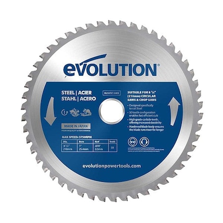Evolution Power Tools Circular Saw Blade, 50 Teeth, 3,750 RPM M210TCT-50CS