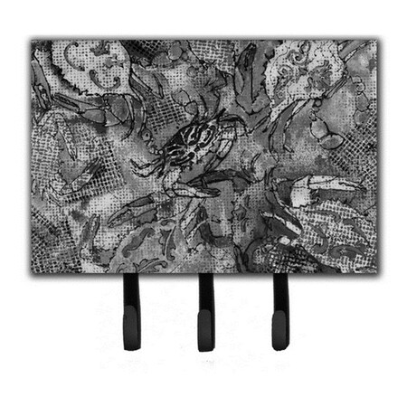 Carolines Treasures Grey Canvas Abstract Crabs Leash and Key Holder 8953TH68