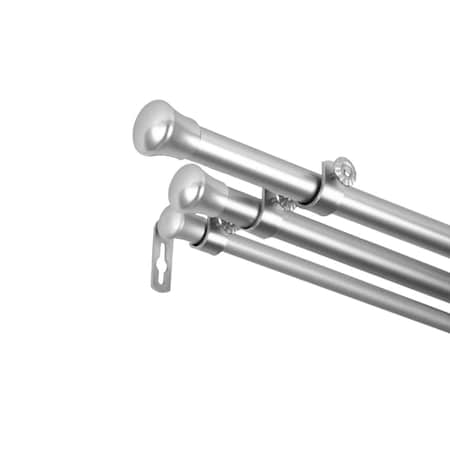 Central Design 0.8125 in. Triple Curtain Rod with 28 to 48 in. Extension, Satin Nickel TRIPLE-285