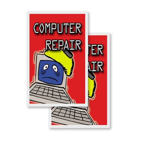 Signmission Computer Repair, Vinyl Decals Only 24 Inch x 36 Inch, Vinyl Decal, 2PK DSB-2436-2PACK-Computer Repair