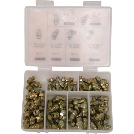 Zeeline Grease FittingsAssorted, Metric, 80Pack ZE66M