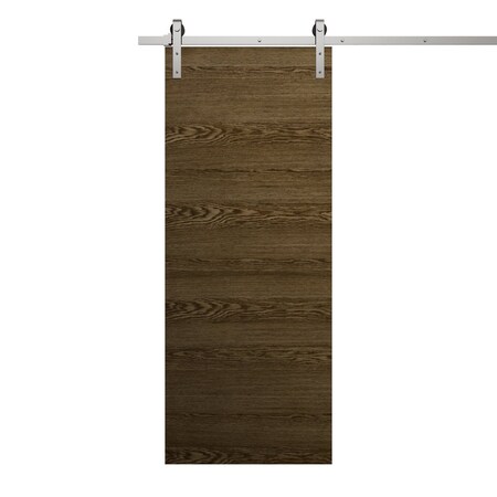 Sartodoors Modern Barn Door 36 x 84 inches, Ego 5000 Marble Oak, 6.6FT Silver Rail Track Heavy Hardware Set ,  EGO5000BD-S-DMR-3684