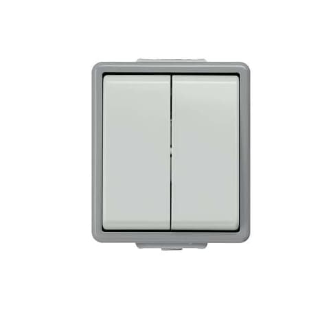Siemens DELTA flAche IP44 AP Dark gray/light gray Two-circuit switch 5TA4705