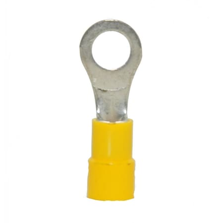 Hillsdale Terminal Ring Terminal, 1/4 in Stud Size, 10 AWG, 600 V, Vinyl Insulated, 500 PK 50245