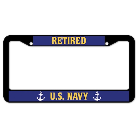 Signmission Retired U.S. Navy, License Plate Cover D-LPF-03-13