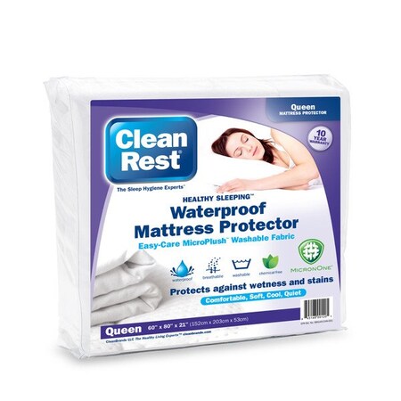 Cleanrest Mattress/Box Spring Protector, 60"W, White 845168001205