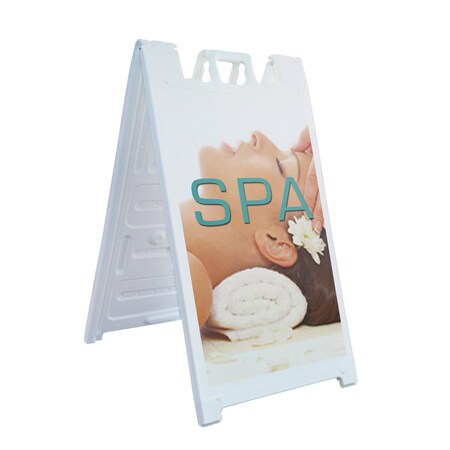 Signmission Spa, A-Frame & 2 Decals Installed, Heavy-Duty Plastic Frame SBHD-D-2436-Spa