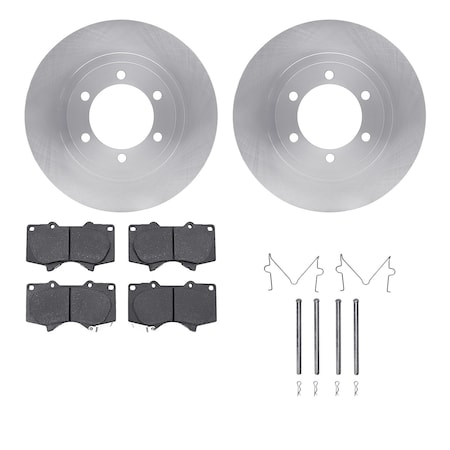 Dynamic Friction Co DFC Brake Rotor with 5000 Brake Pads and Hardware Kit 6512-76641
