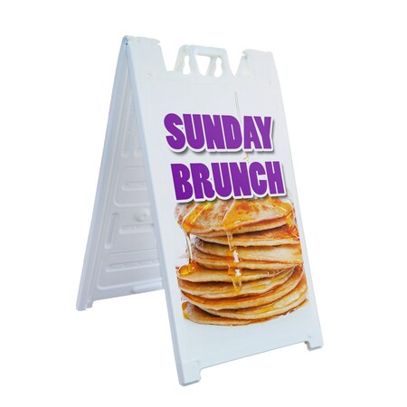 Signmission Sunday Brunch, A-Frame & 2 Sign Inserts, Heavy-Duty Plastic Frame SBHD-C-2436-Sunday Brunch