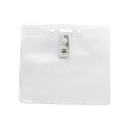 Brady Horizontal Top-Load Badge Holder - 3.87" x 4.18" - Vinyl - 100 / Pack - Clear 1815-1405