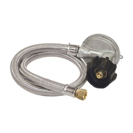 Bayou Classic 36 In. Stainless Steel Low Pressure LP Hose & Preset Regulator M5LPH