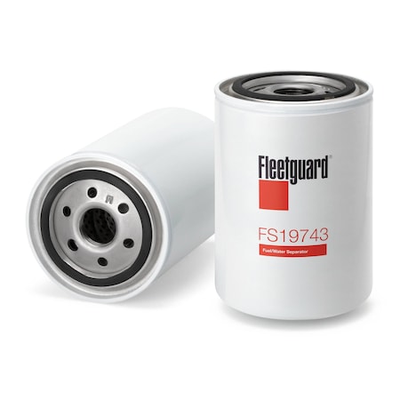 Fleetguard Fuel Filter, 5.375 in H, Spin-On FS19743