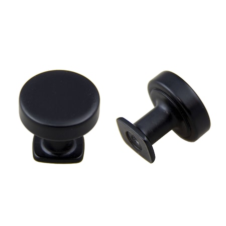 Pride Industrial 1-1/4in Diameter Manhattan Cabinet Knob Matte Black Finish K1218BK