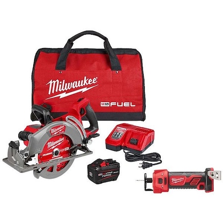 Milwaukee Tool M18 FUEL Circular Saw + M18 Cut Out Tool 2930-21HD, 2627-20