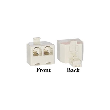 Cable Wholesale Phone Splitter (Straight), RJ11 6P4C Male to 2 RJ11 6P4C Female PA-6P4C-ST