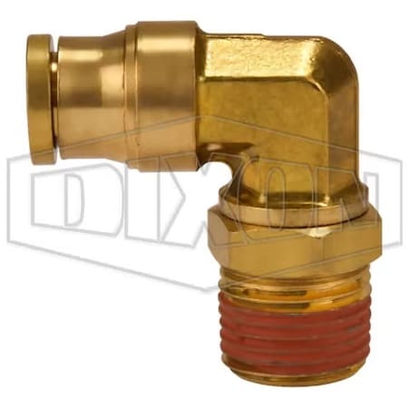 Dixon 69S12X 12 Swivel Push-In Male Elbow, 3/8 in Nominal, MNPTF x Tube, Brass, Domestic 69S12X12