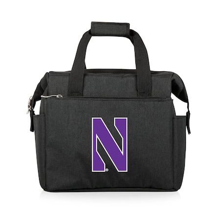 Picnic Time Family Of Brands NCAA Northwestern Wildcats On The Go Lunch Bag Cooler - Soft Cooler Lunch Box, Black 510-00-179-434-0