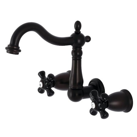 Kingston Brass Double-Handle Wall Mount Bathroom Faucet, Oil Rubbed Bronze KS1255PKX