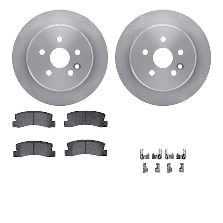 Dynamic Friction Co DFC Brake Rotor with 5000 Brake Pads and Hardware Kit 6512-76235