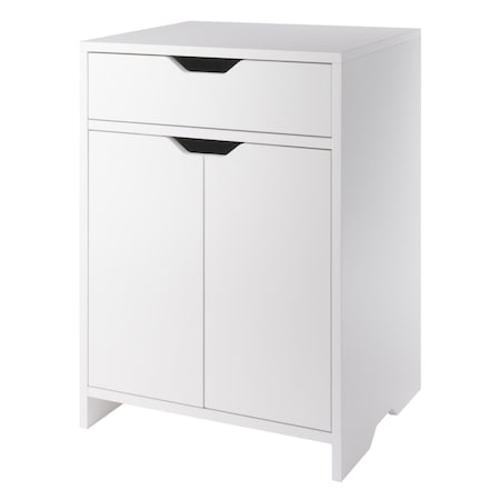 Winsome Trading 26.6 in. Nova 1-Drawer Storage Cabinet with 2 Shelf, White 10315