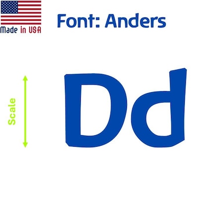 Aacc Self-Adhesive Vinyl Letter: D, Scale: 3 in. Color: Blue Font: Anders by AACC-Anders-UD-Blue-I3x1