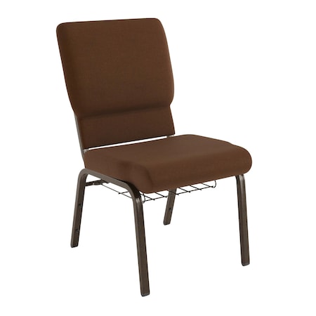 Flash Furniture Brown Fabric Church Chair, PK4 4-FD-CH02185-GV-10355-BAS-GG