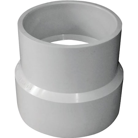 Canplas Sewer Adapter Coupling, 4 x 3 in, Hub, PVC, White 193036